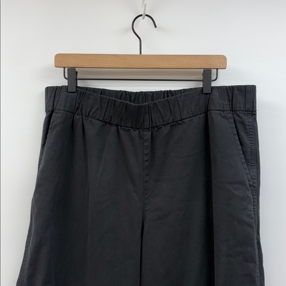 J. Crew Astrid Pull-On Elastic Waist Wide Crop Trousers Chino Pant Black XL - Picture 3 of 9